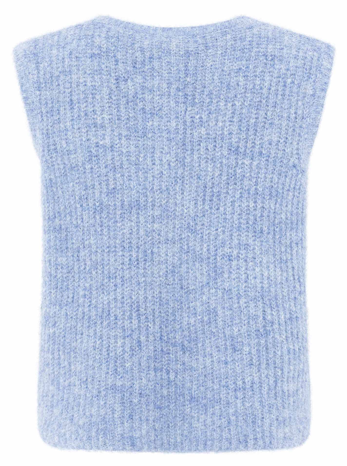 Zwillingsherz Strickweste "Knöpfe & Patch" - Jeans