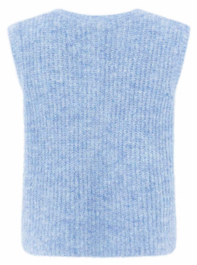 Zwillingsherz Strickweste "Knöpfe & Patch" - Jeans
