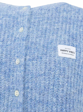 Zwillingsherz Strickweste "Knöpfe & Patch" - Jeans