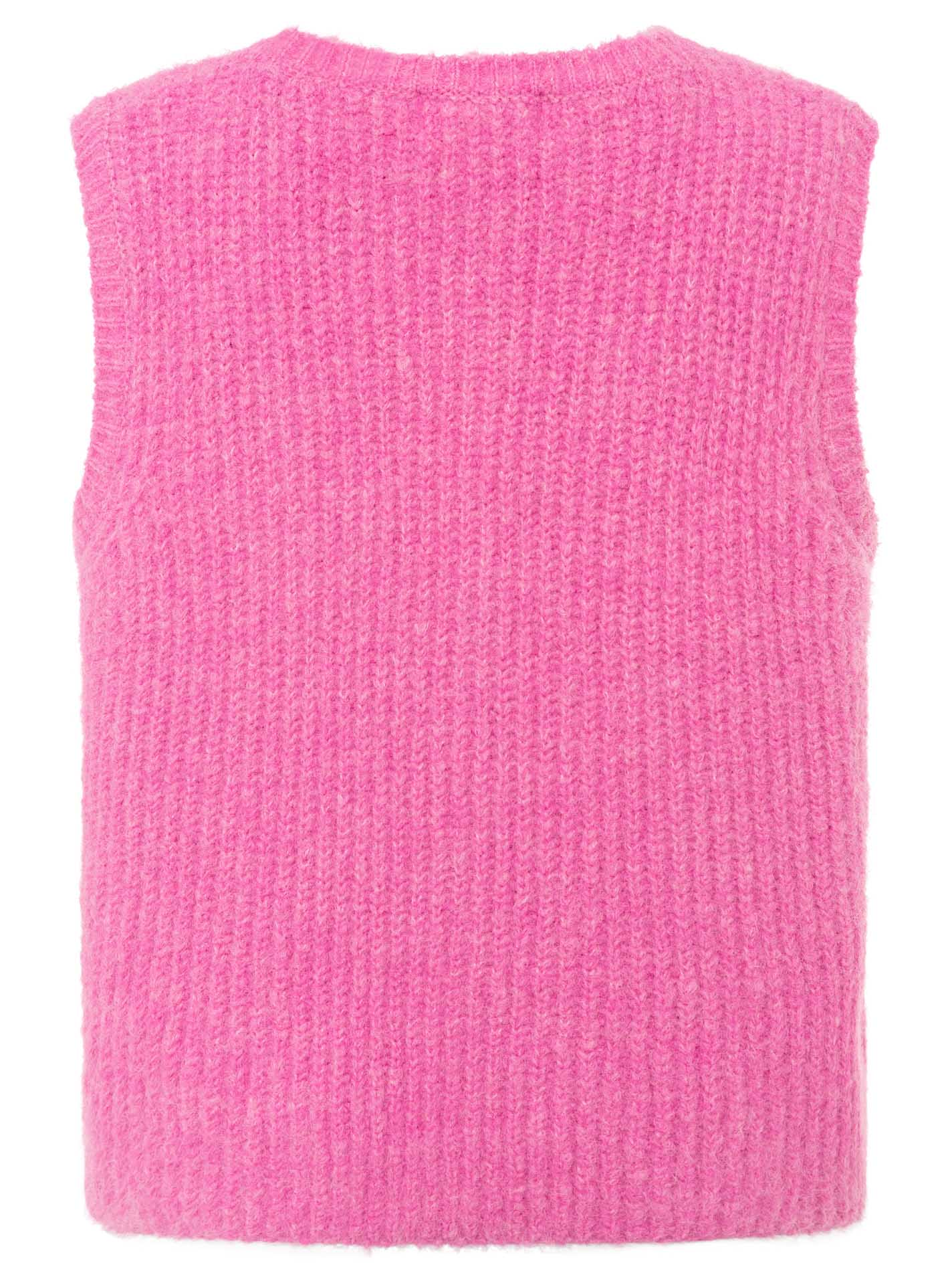 Zwillingsherz Strickweste "Knöpfe & Patch" - Pink