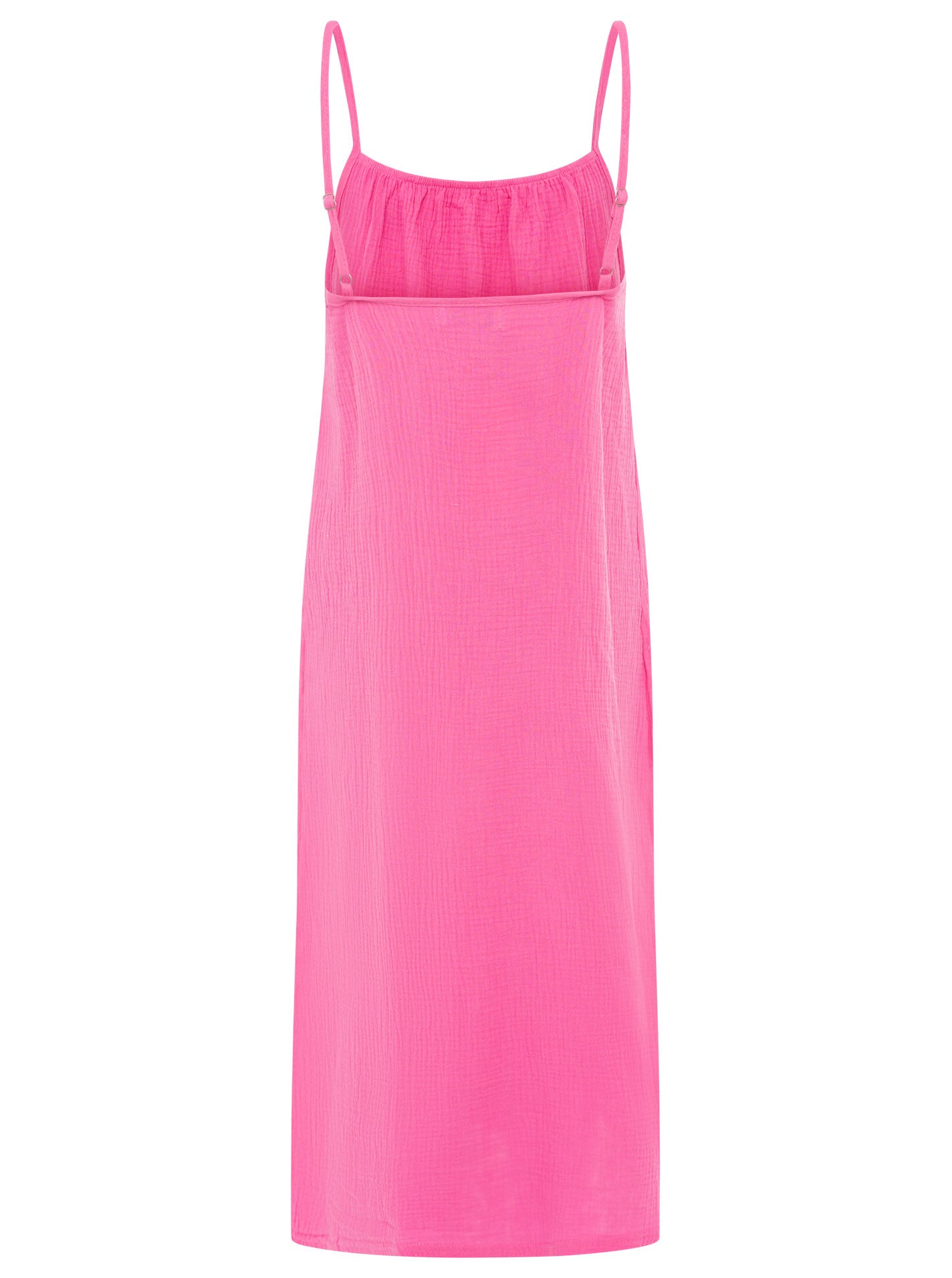 Zwillingsherz - Musselin Kleid lang Spaghettiträger - Pink