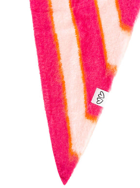 Zwillingsherz Dreieckstuch Strick Fluffy Stripe Neonpink Detail 2