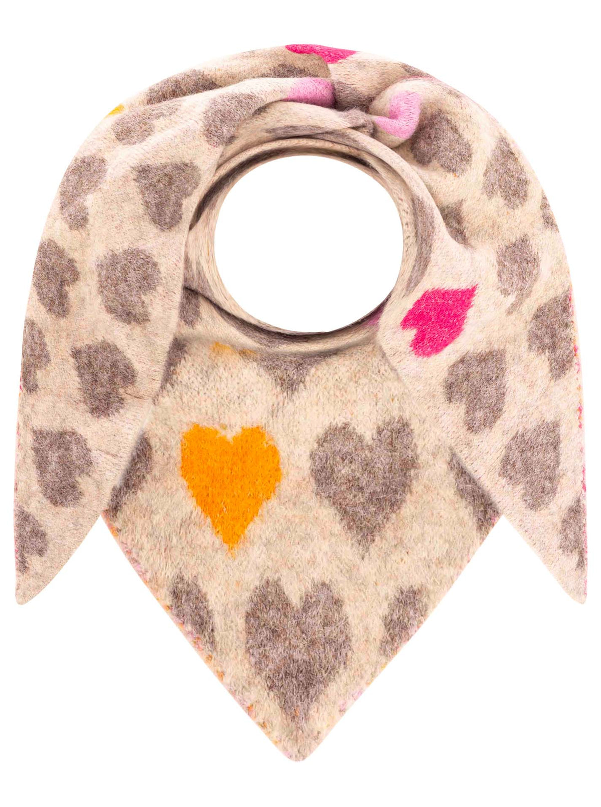 Zwillingsherz Dreieckstuch Strick Hearts Hellbeige Detail
