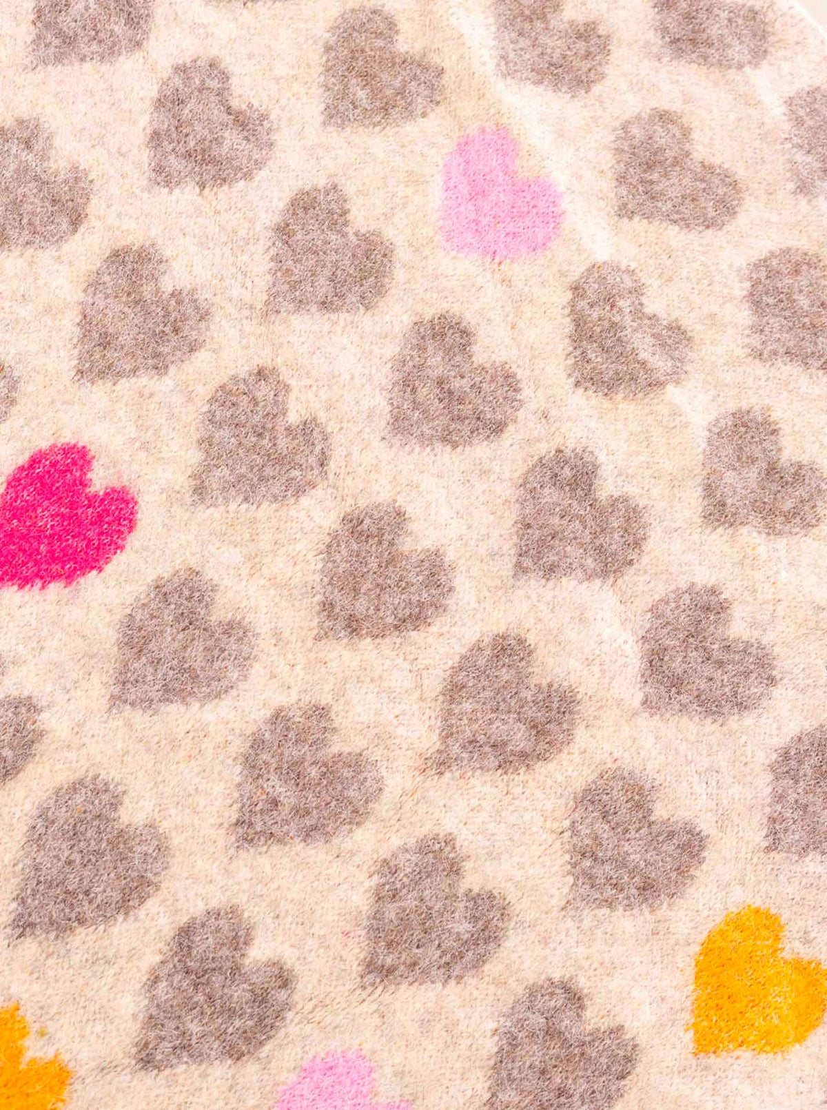 Zwillingsherz Dreieckstuch Strick Hearts Hellbeige Detail 2