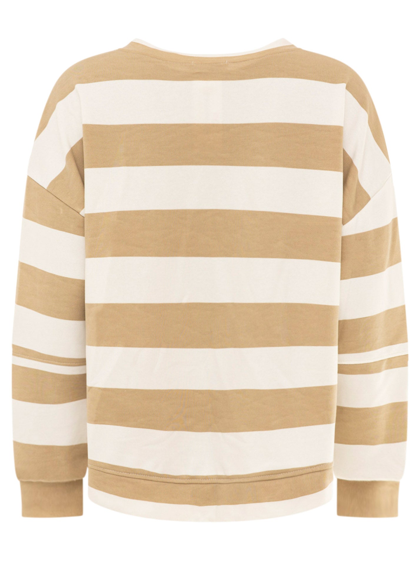 Zwillingsherz Oversize Sweatshirt Herbststreifen Beige