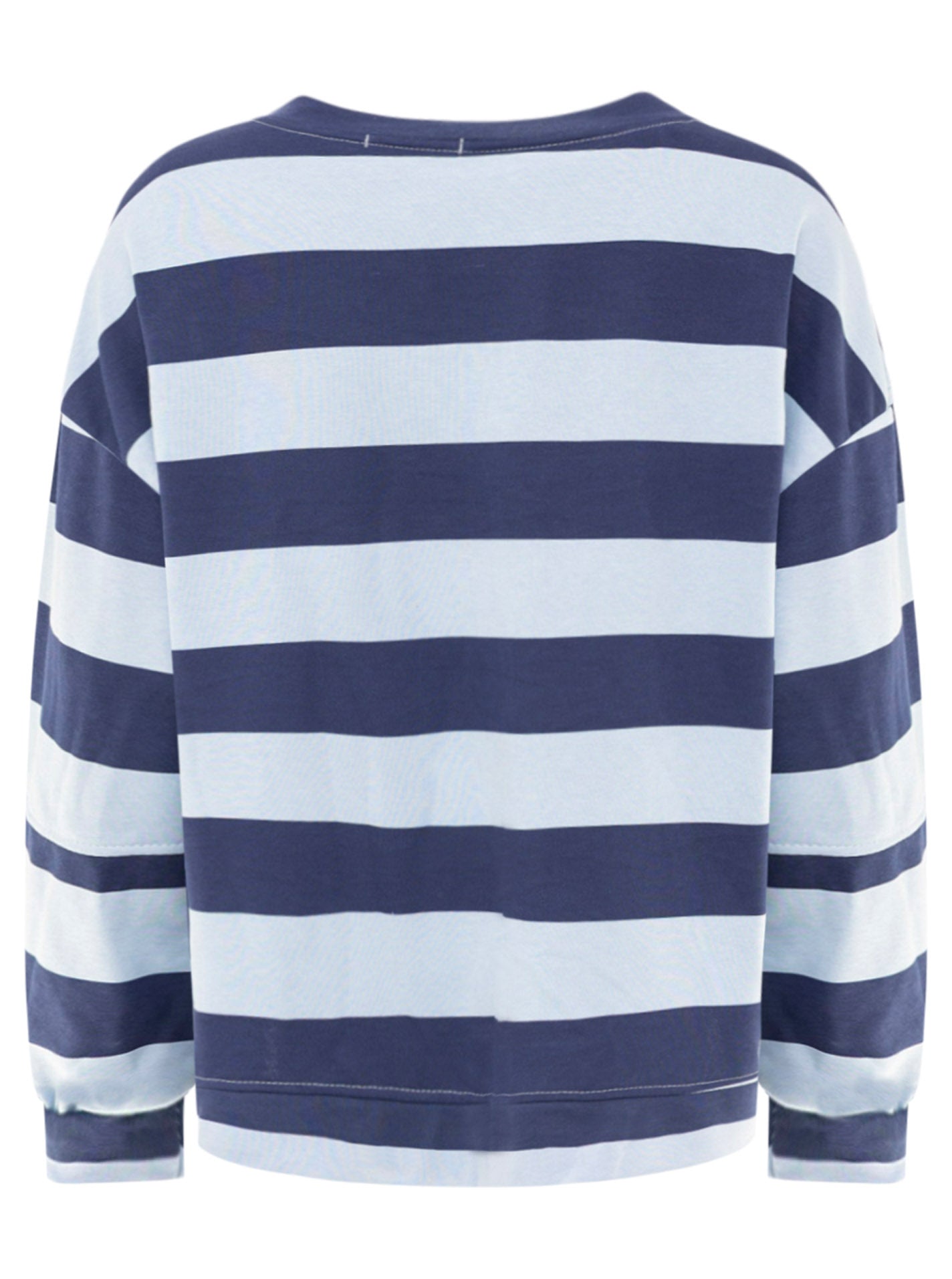Zwillingsherz Oversize Sweatshirt Herbststreifen Blau