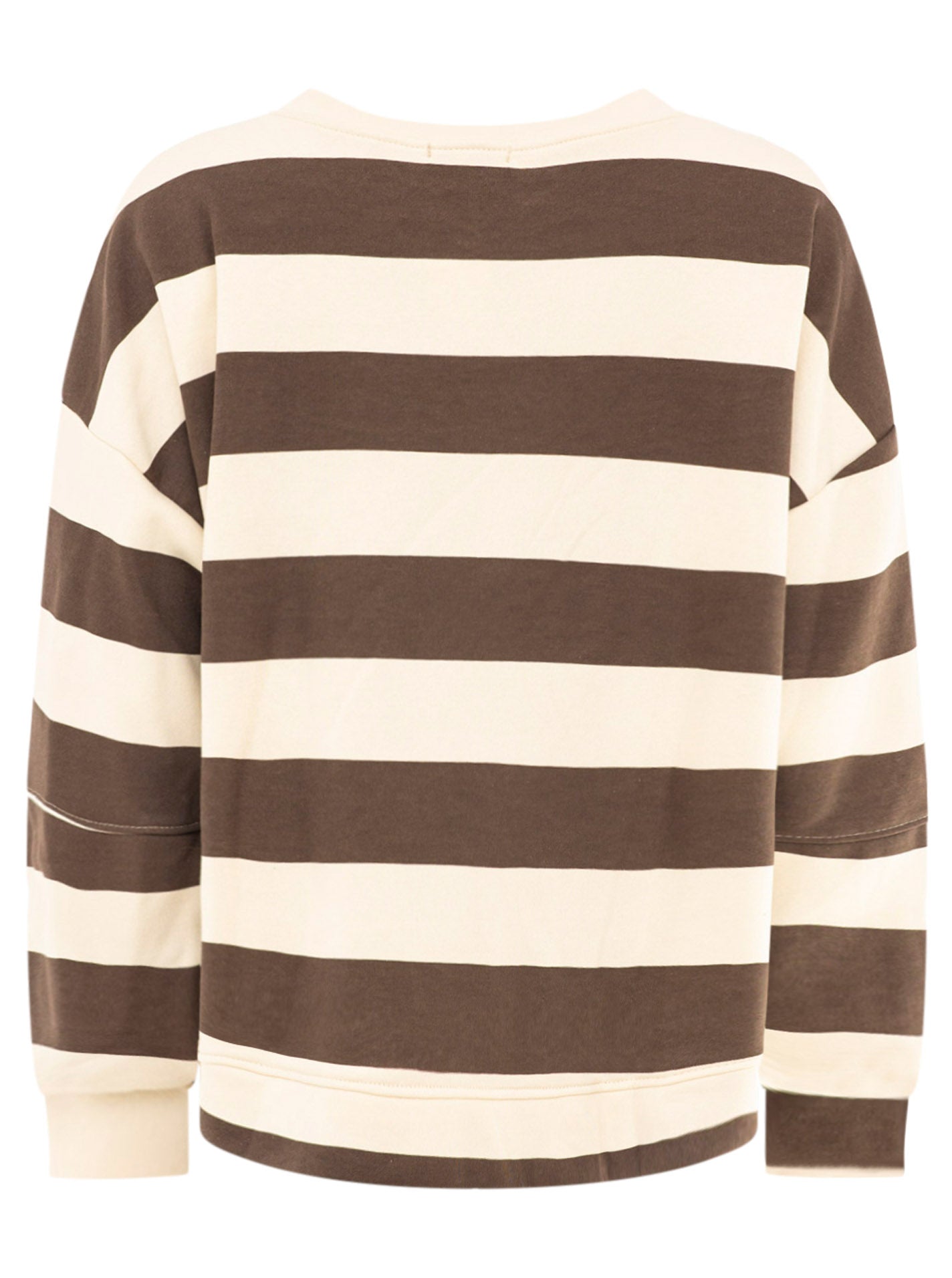 Zwillingsherz Oversize Sweatshirt Herbststreifen Braun