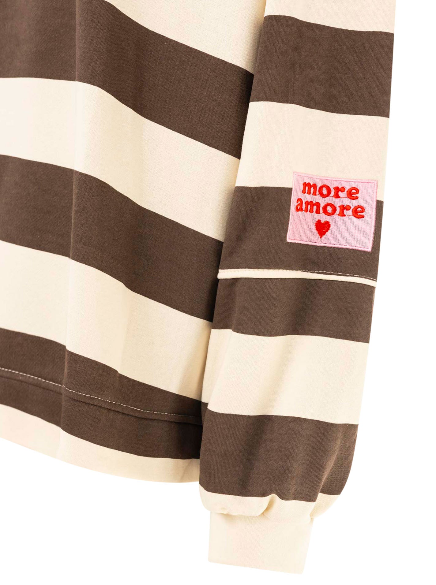 Zwillingsherz Oversize Sweatshirt Herbststreifen Braun Rückseite