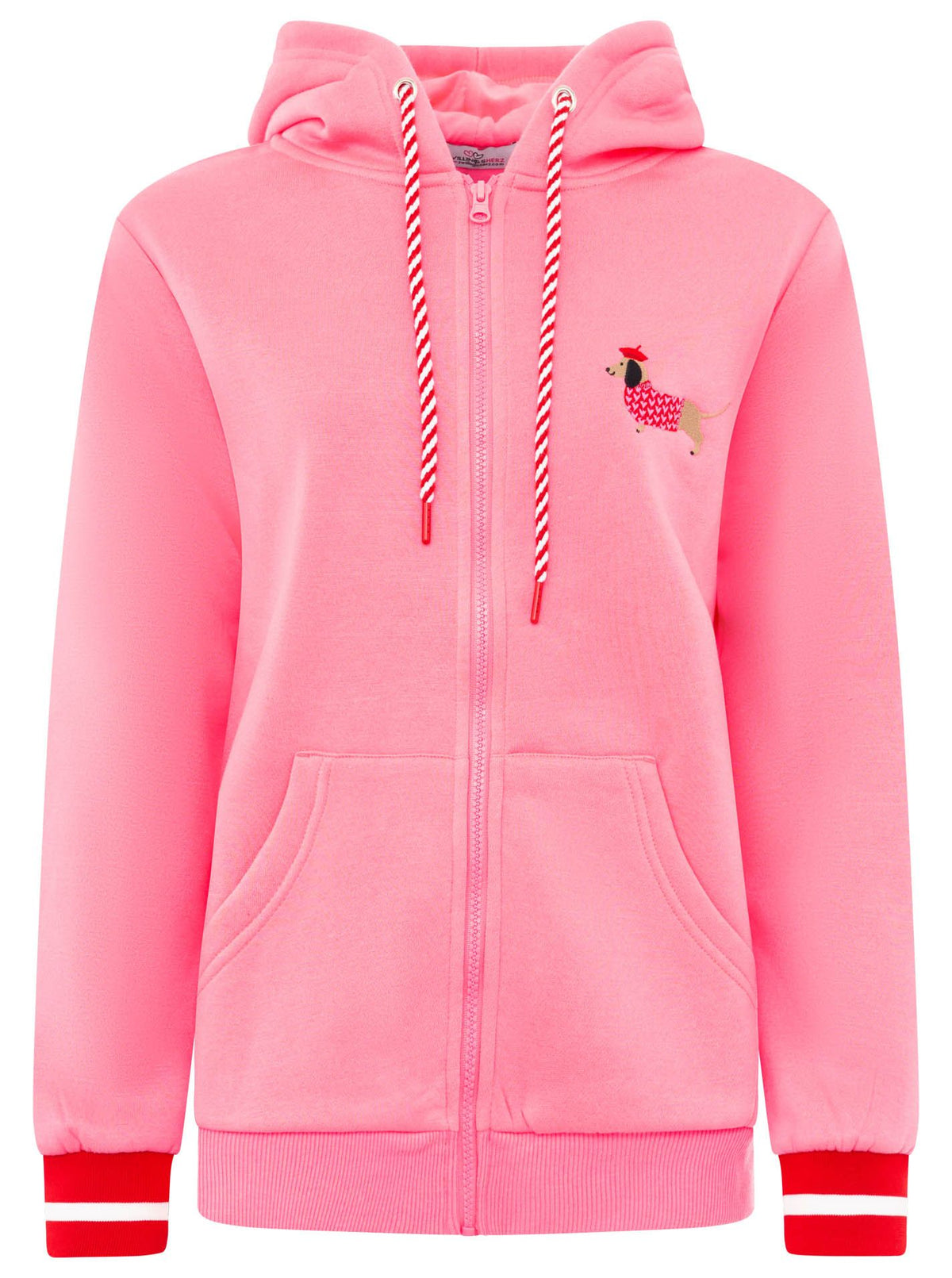 Zwillingsherz - Hoodiejacke Dackel - Pink