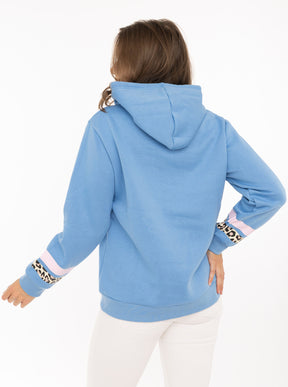 Zwillingsherz Hoodie Wild Vibes College Mittelblau Detail