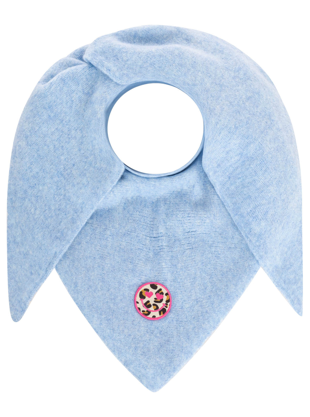 Zwillingsherz Dreieckstuch Wollmix Uni Patch Blau