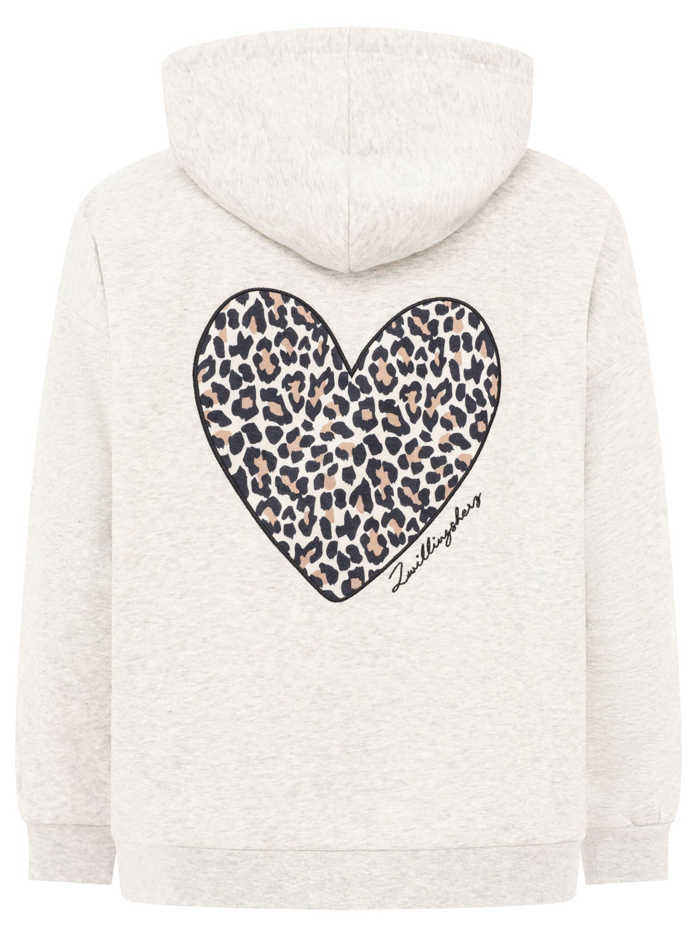 Oversized Hoody Leo Herz Hellgrau Rückansicht