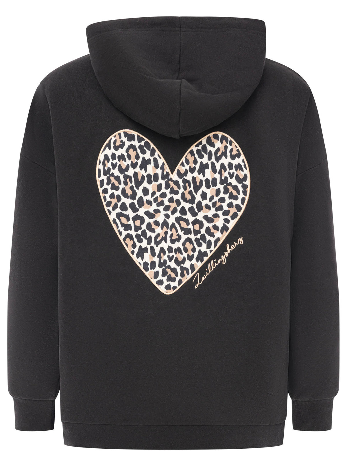 Oversized Hoody Leo Herz Schwarz Rückansicht