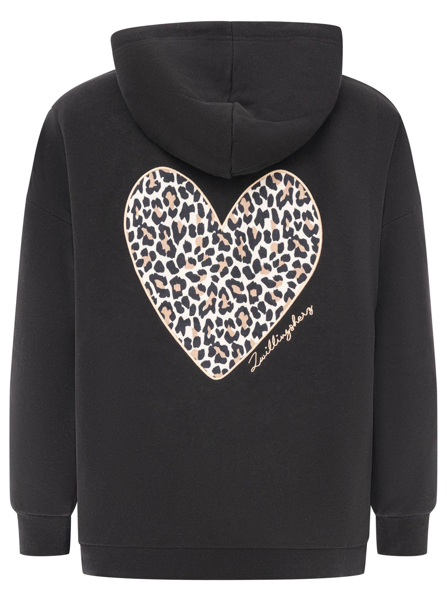 Oversized Hoody Leo Herz Schwarz Rückansicht