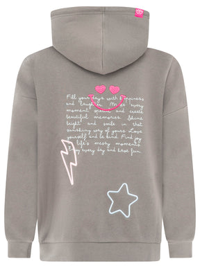 Zwillingsherz Oversized Hoody SHINE BRIGHT Grau