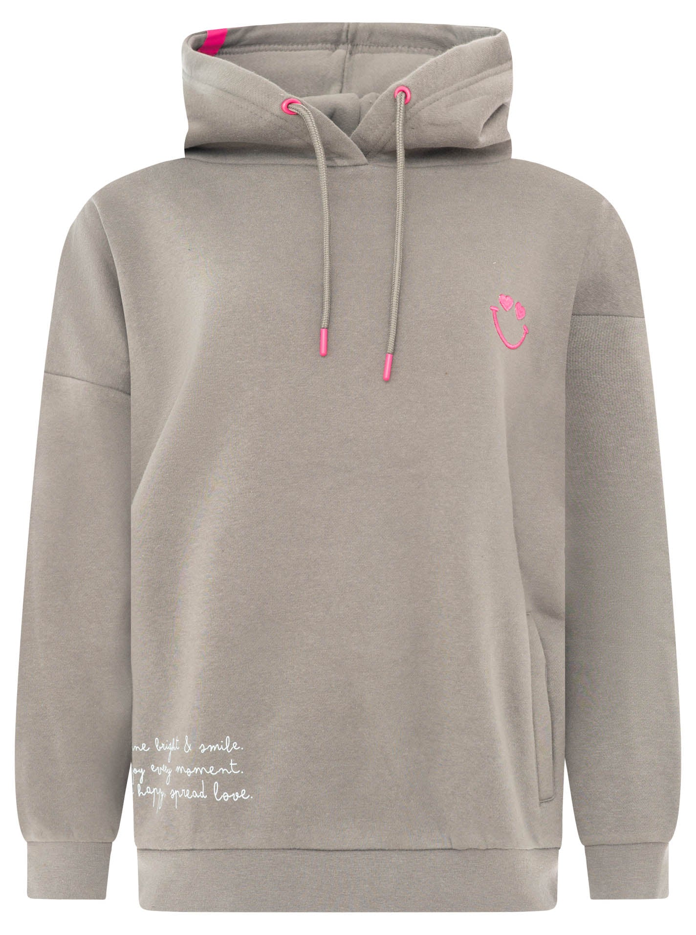 Zwillingsherz Oversized Hoody SHINE BRIGHT Grau Vorderseite