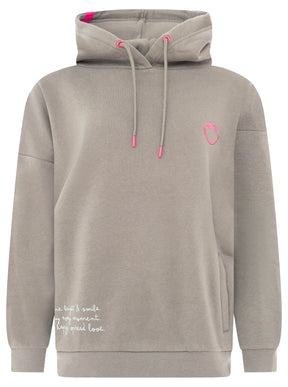 Zwillingsherz Oversized Hoody SHINE BRIGHT Grau Vorderseite