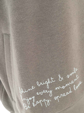 Zwillingsherz Oversized Hoody SHINE BRIGHT Grau Detail