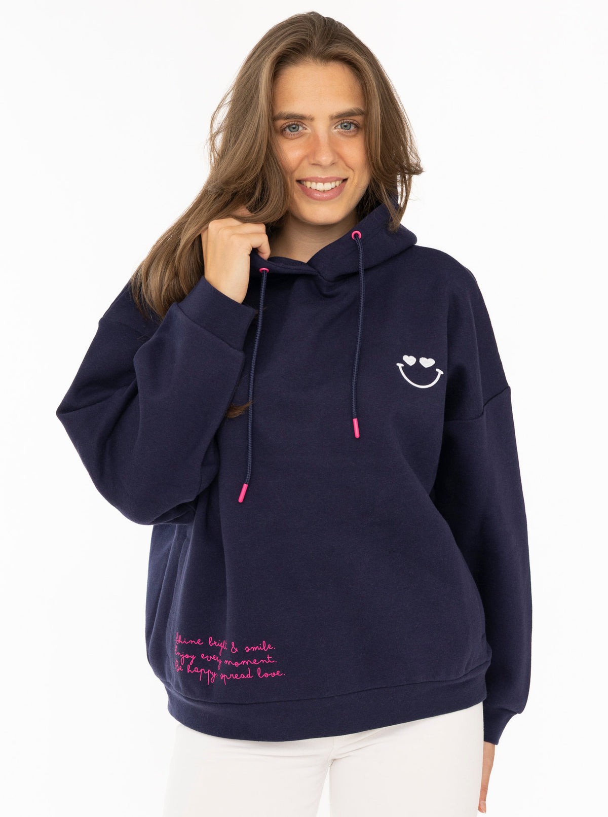 Zwillingsherz Oversized Hoody SHINE BRIGHT Marine Detail