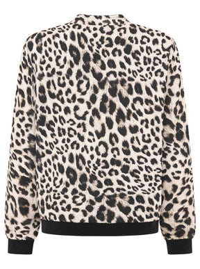 Zwillingsherz -  Blouson / Sweatjacke Zipper Leo/Leopard - Beige/Schwarz