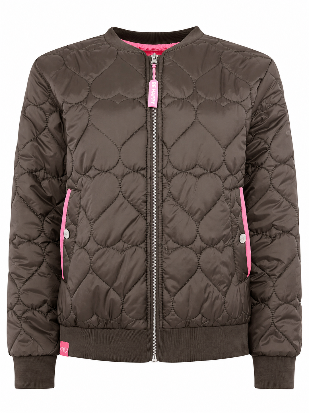 Zwillingsherz - Bomberjacke/Steppjacke "Be Happy" - Braun