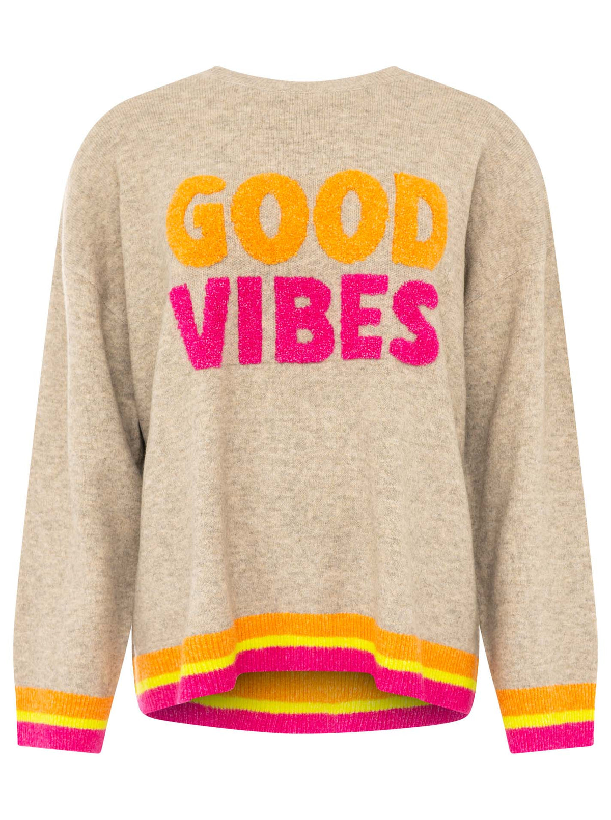 Zwillingsherz Pullover "GOOD VIBES" - Beige
