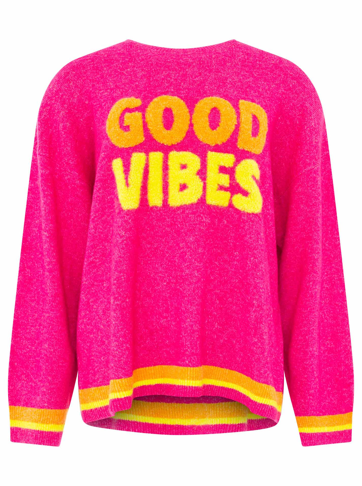 Zwillingsherz Pullover "GOOD VIBES" - Neonpink