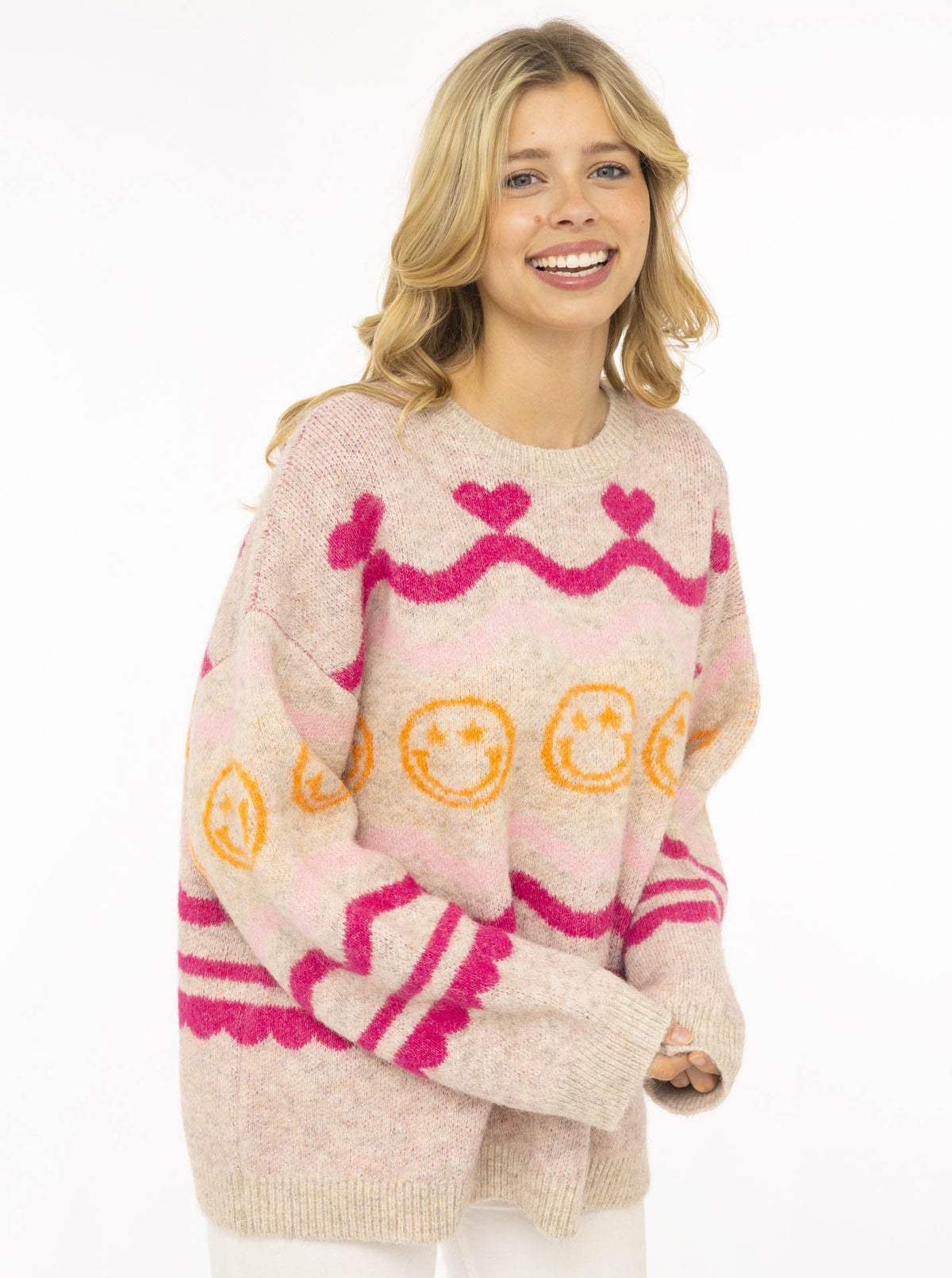 Zwillingsherz Pullover "Cozy Love" - Beige