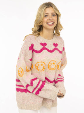 Zwillingsherz Pullover "Cozy Love" - Beige