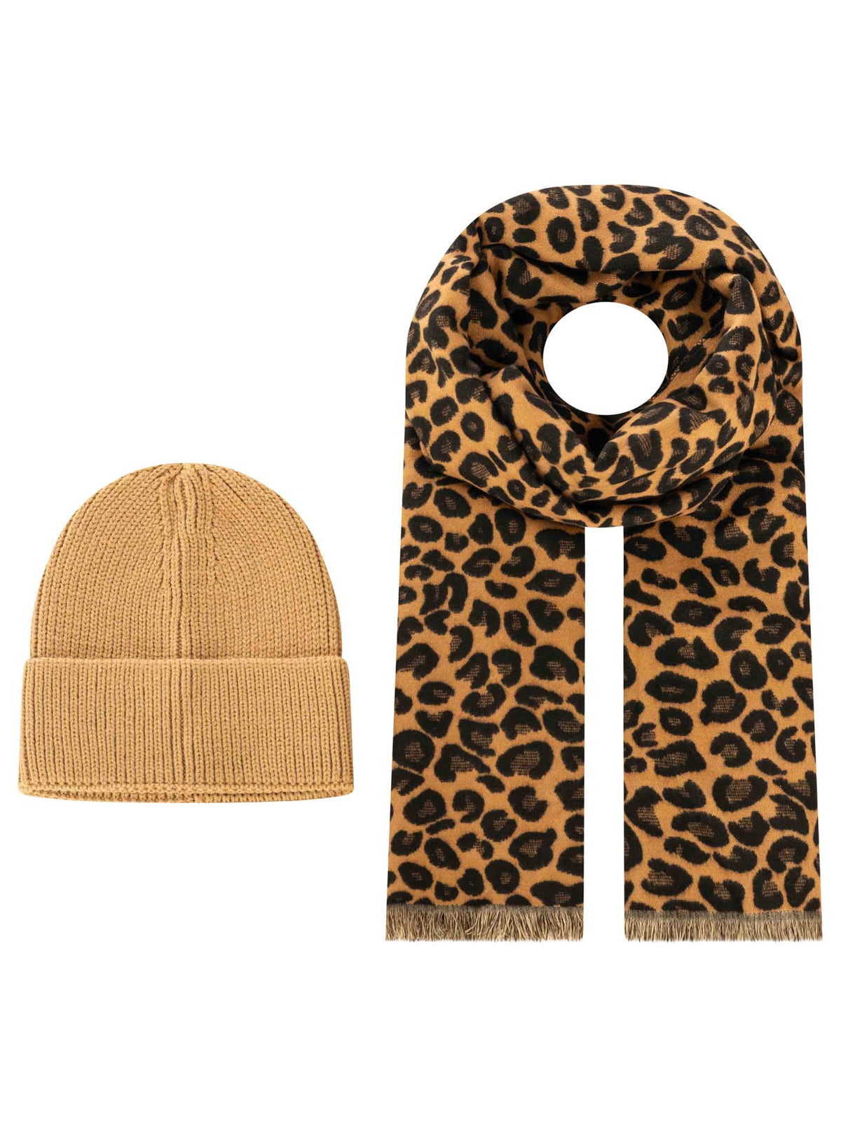 Zwillingsherz - Geschenk Set Mütze & Schal "Leo" - Braun