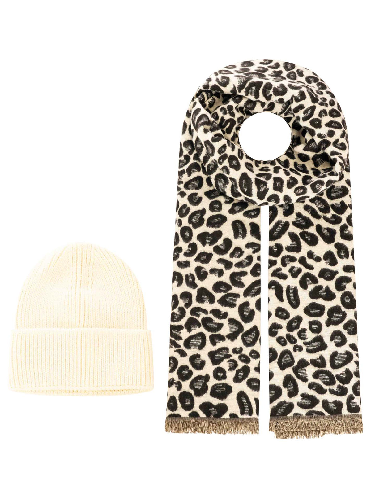 Zwillingsherz - Geschenk Set Mütze & Schal "Leo" - Taupe
