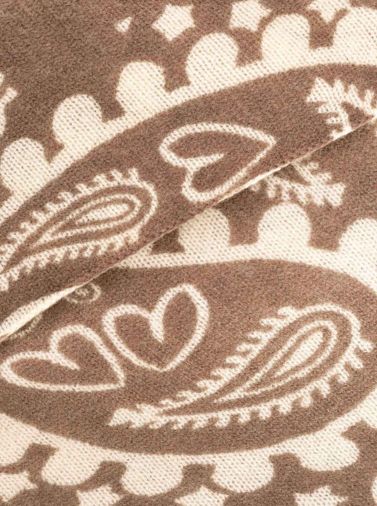 Zwillingsherz Kaschmir Dreieckstuch "Paisley" (100% Cashmere) - Taupe
