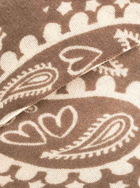 Zwillingsherz Kaschmir Dreieckstuch "Paisley" (100% Cashmere) - Taupe