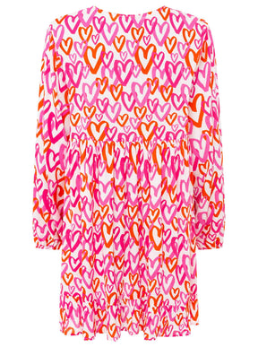 Zwillingsherz - Kleid "Be Mine" - Pink/Weiß