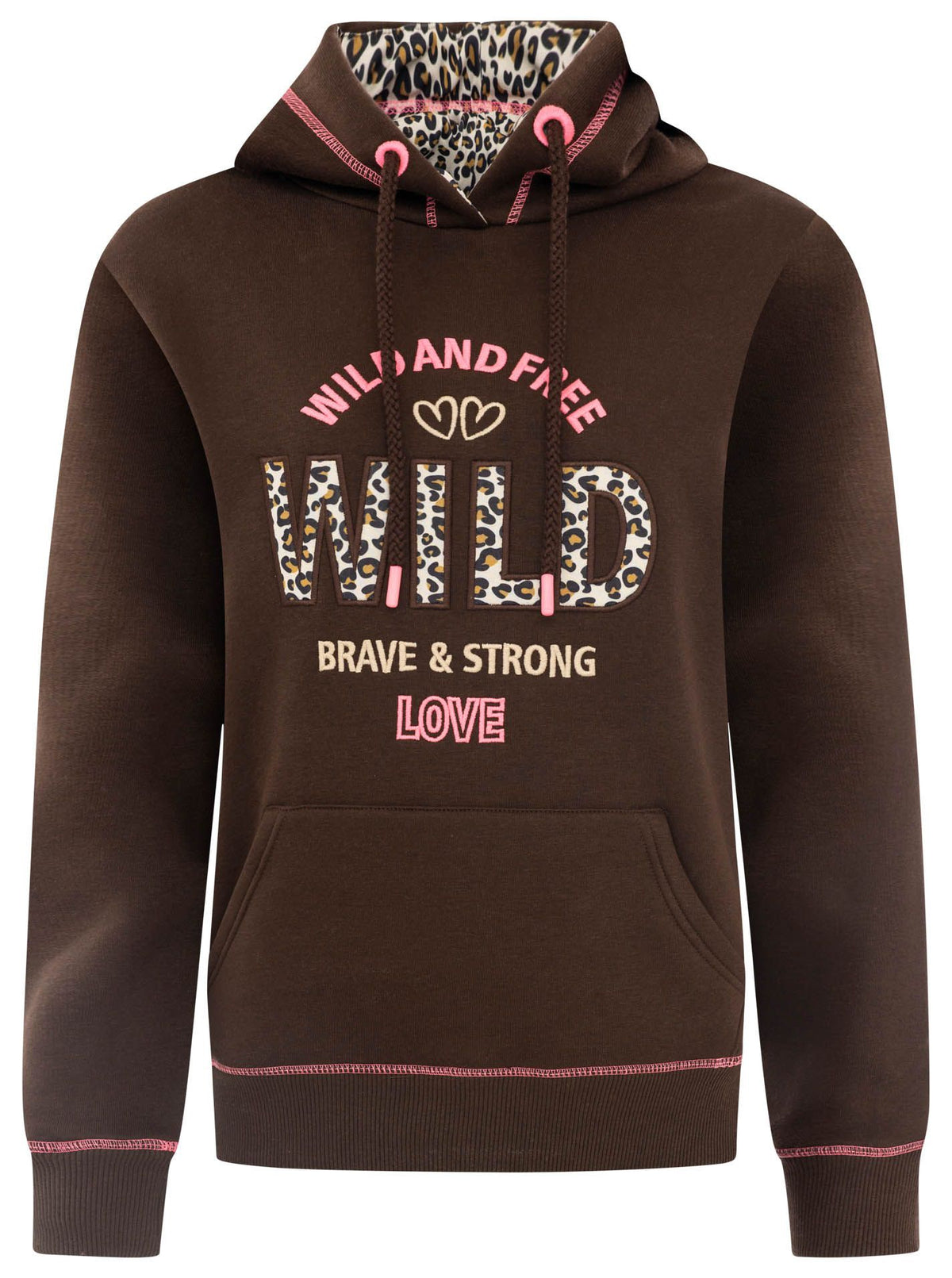 Zwillingsherz - Hoodie "Wild & Free" - Braun