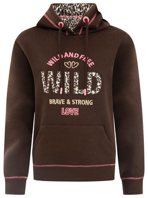 Zwillingsherz - Hoodie "Wild & Free" - Braun