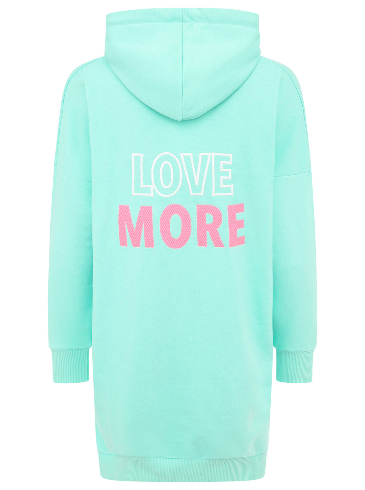 Zwillingsherz - Hoodiekleid „Love More" - Türkis