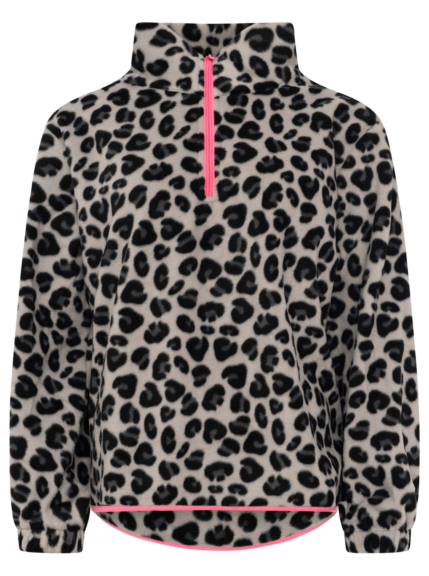 Zwillingsherz - Fleece Troyer Zipper "Leo Classic" - Grau/Pink