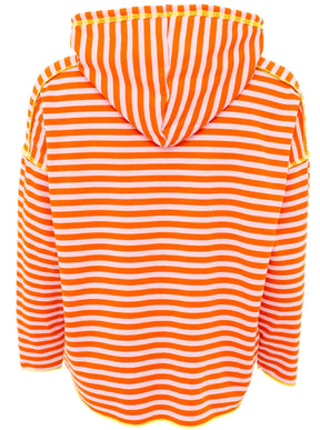 Zwillingsherz Hoodie "Neon Streifen" - Orange/Rosa