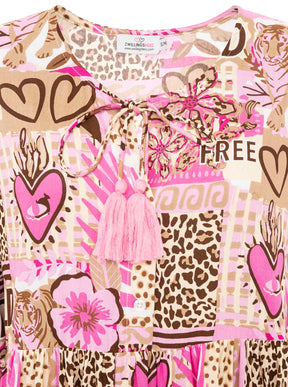 Zwillingsherz - Kleid "Safari Patchwork" - Pink