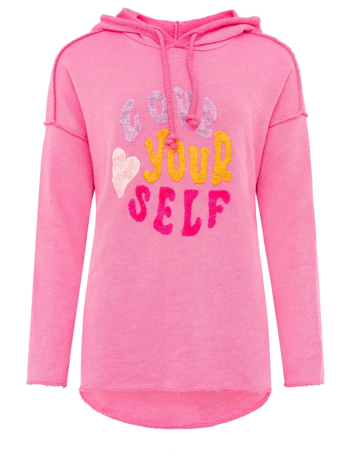 Zwillingsherz - Made in Italy Hoodie "Love Yourself" - Pink/Orange
