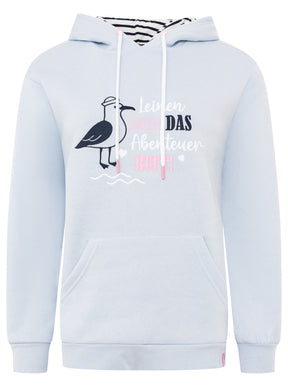 Zwillingsherz - Hoodie Leinen Los das Abenteuer ruft - Blau