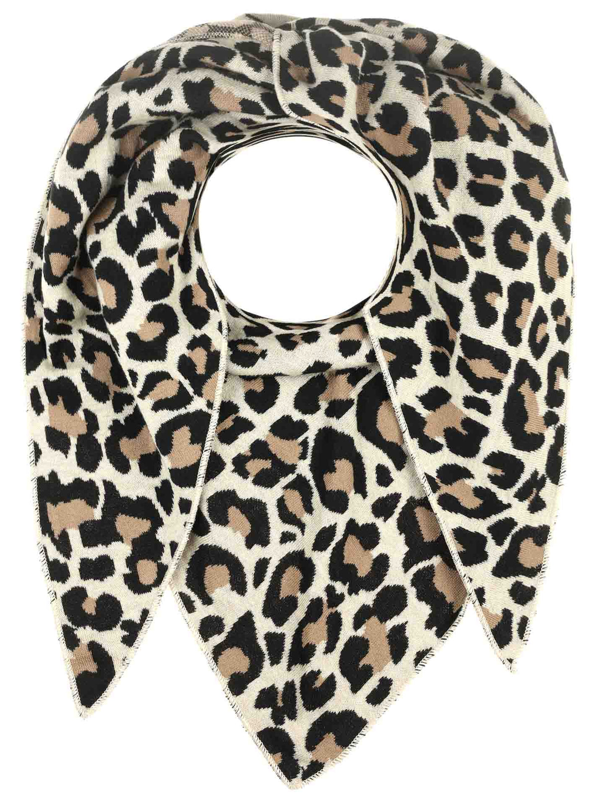 Zwillingsherz - Dreieckstuch "Leo Muster" - Beige/Schwarz