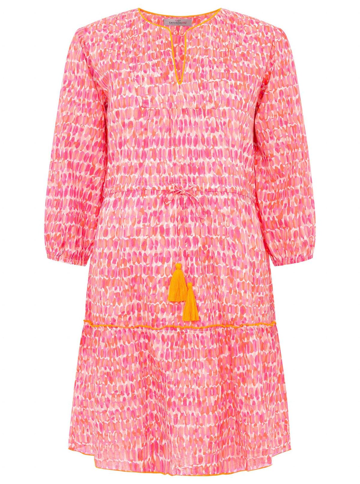 Zwillingsherz - Kleid/Tunika Aquarell Print - Koralle
