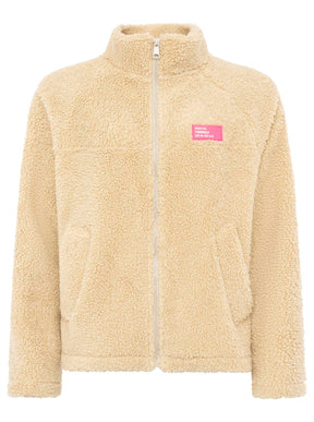 Zwillingsherz Teddy Fleece Jacke - Beige