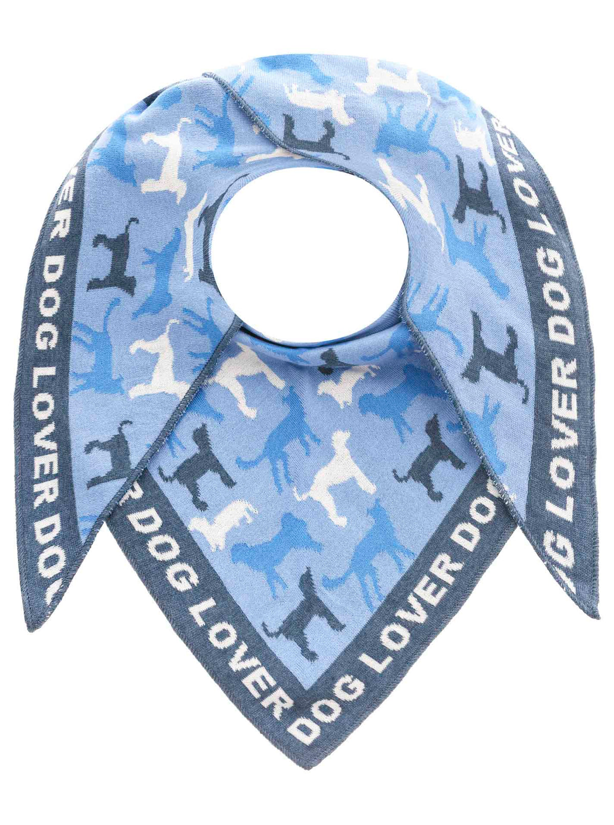 Zwillingsherz - Dreieckstuch "Dog Lover" Baumwolle - Blau