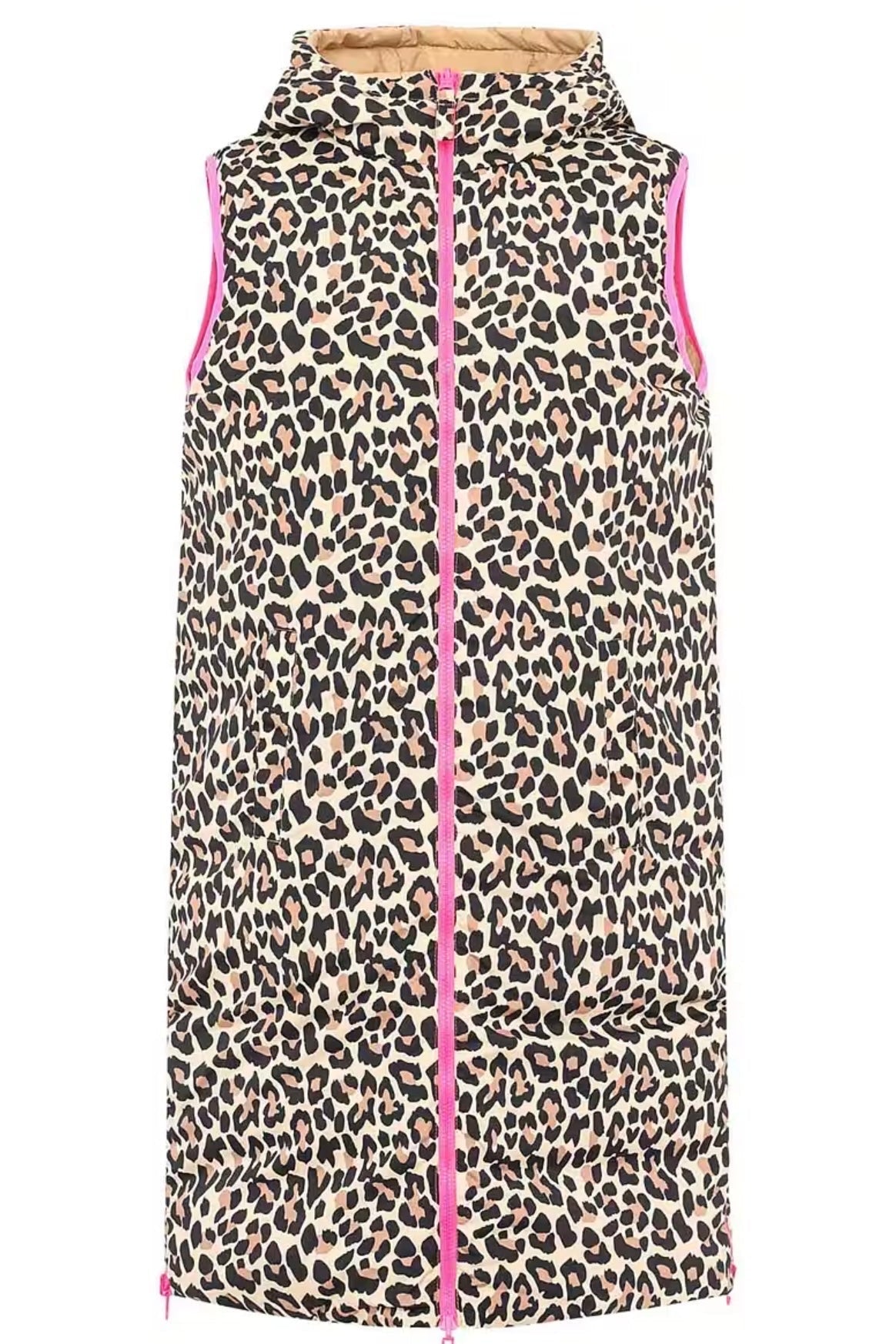Zwillingsherz - Steppweste "Leo Wild Heart Wendbar" - Beige/Pink