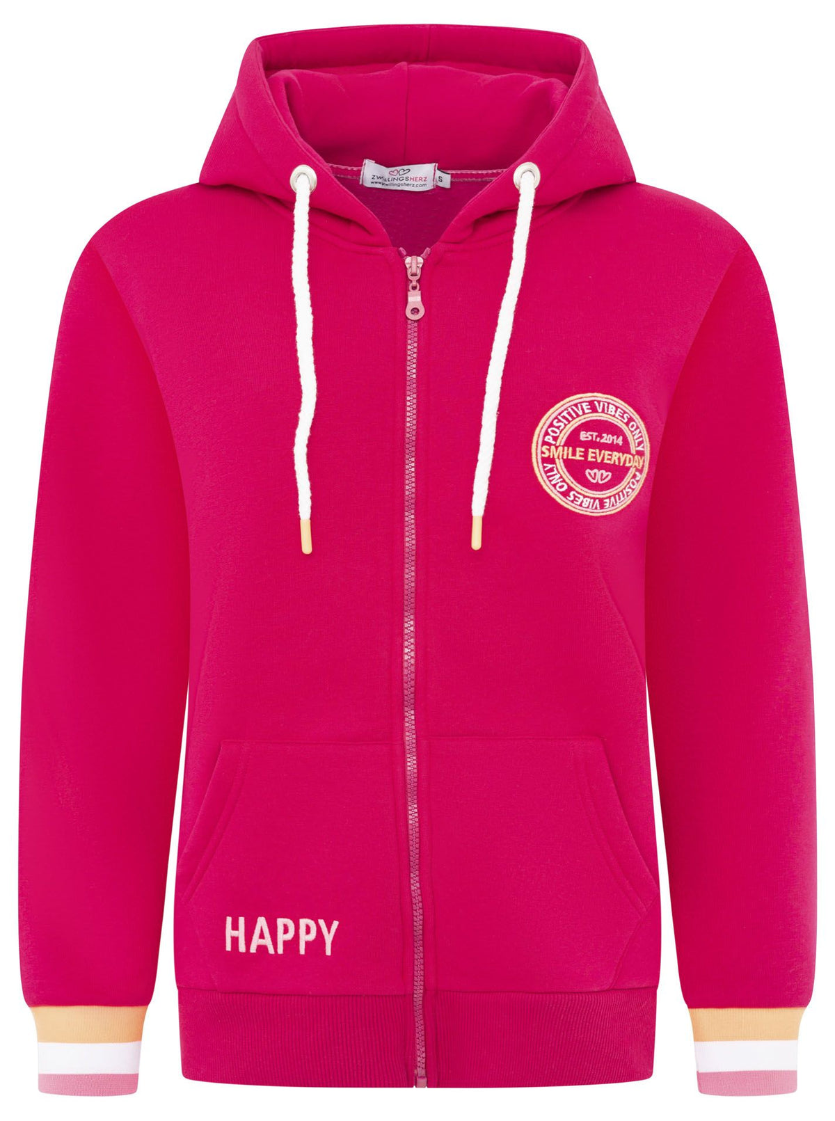 Zwillingsherz - Hoodiejacke "Smile - Magenta