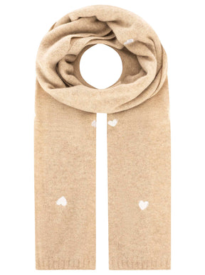 Zwillingsherz 100% Cashmere Schal "Herzchen" - Mittelbeige