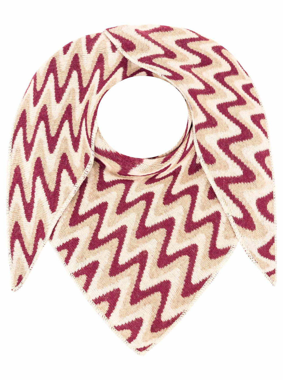 Zwillingsherz Schal - Dreieckstuch "Winter Waves" Kaschmir - Beere